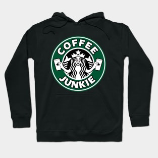 Coffee Junkie Funny Caffeine Addict Coffee Logo Parody Hoodie